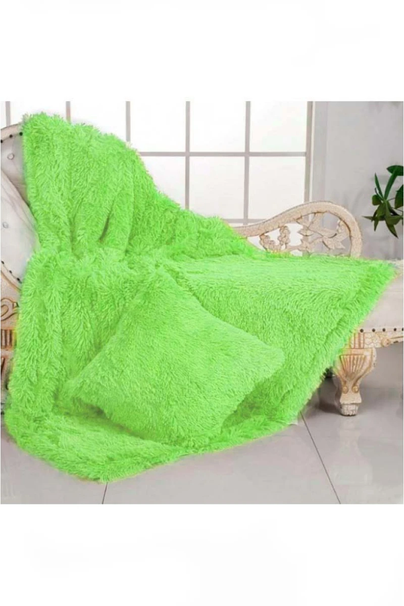 Покрывало-плед шиншилла - молодая зелень (220х240см)