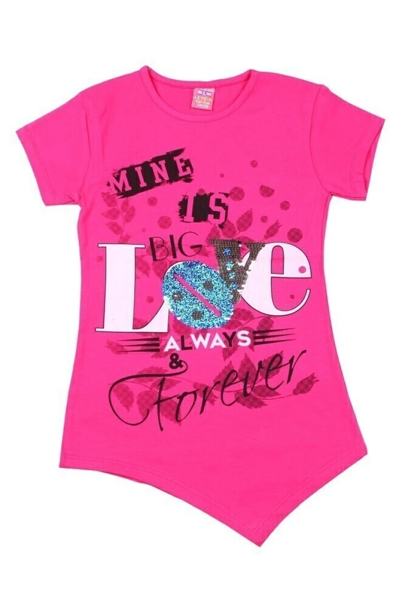 Футболка для девочки "Моя большая любовь" малиновый