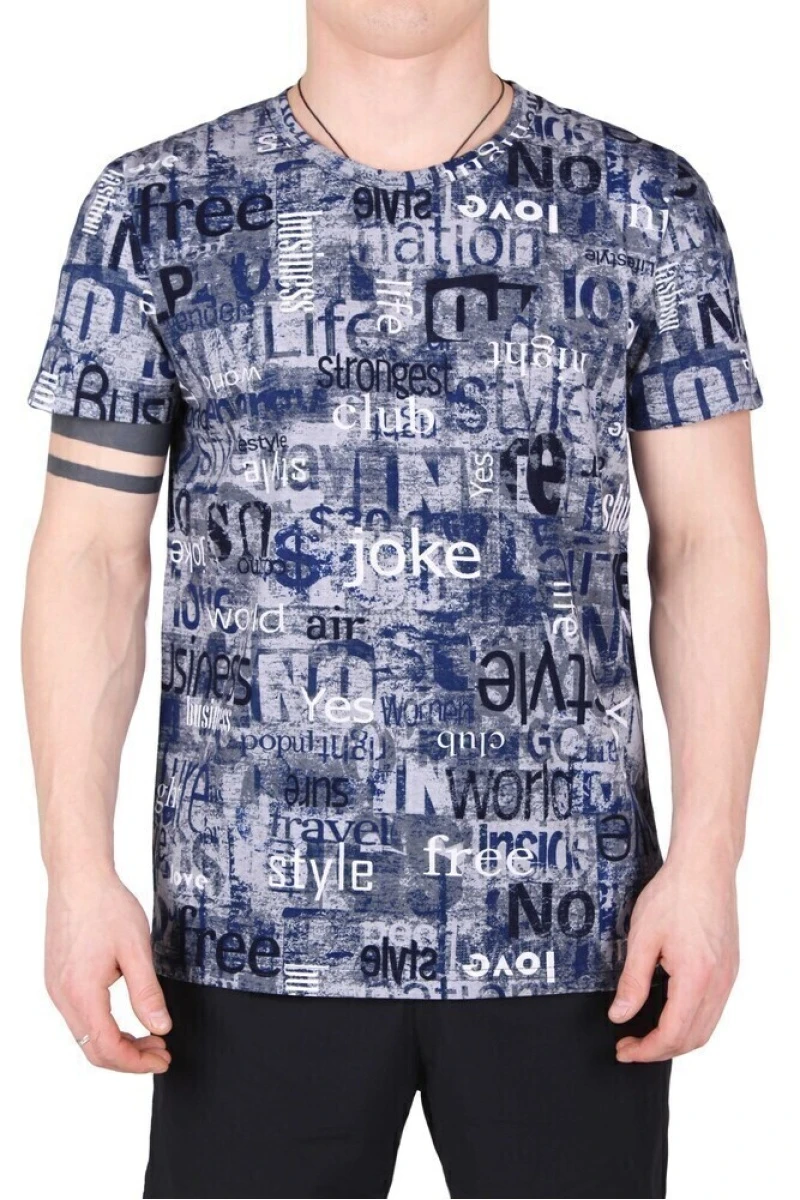 (СК) Футболка мужская "Алекс" серый, буквы