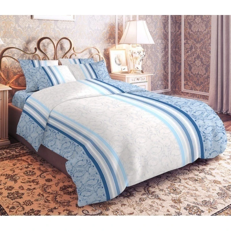 КПБ Кр. талка 125г/м бязь "Мокко" синий р.1.5 сп. арт. 7329-2