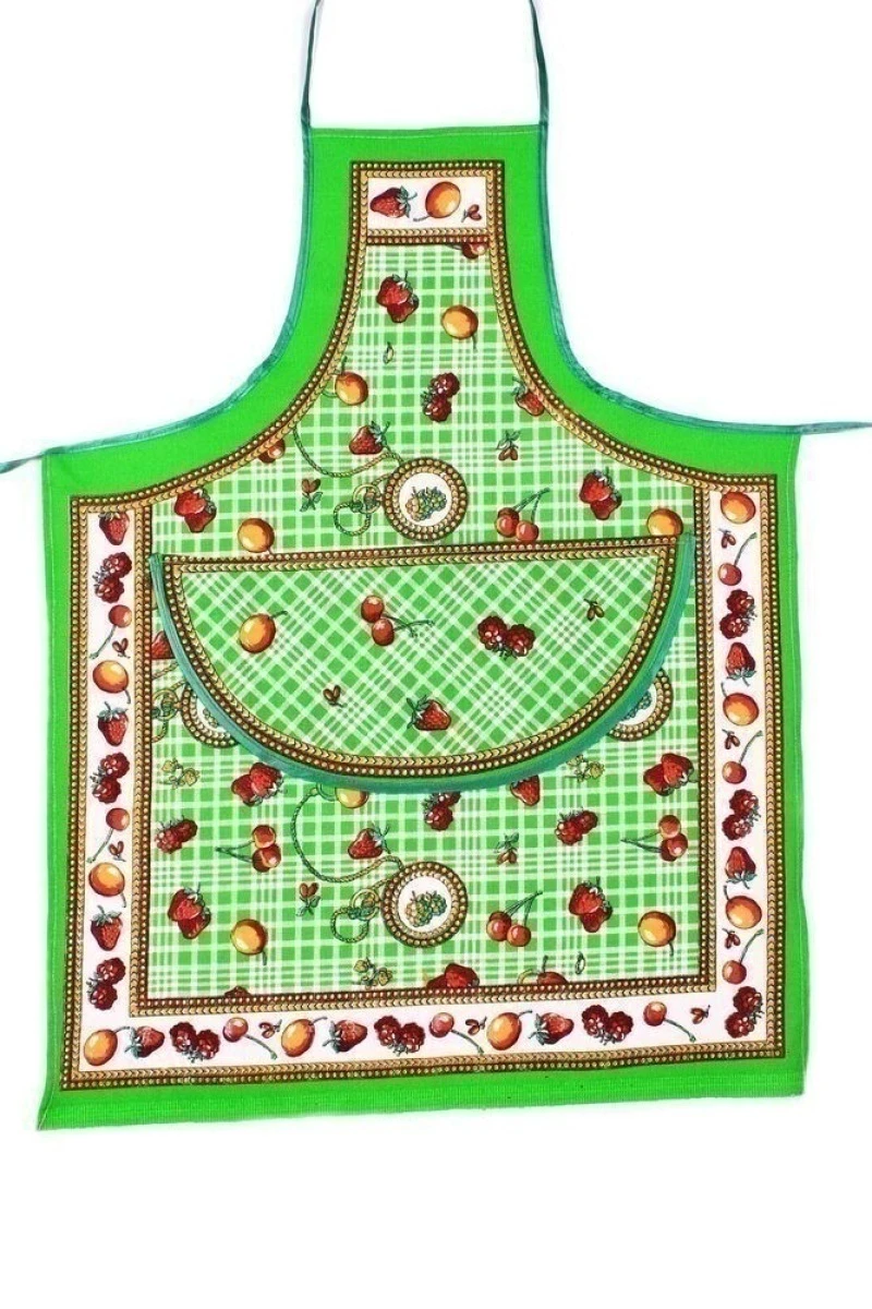 Фартук рогожка "Фруктис" зеленый