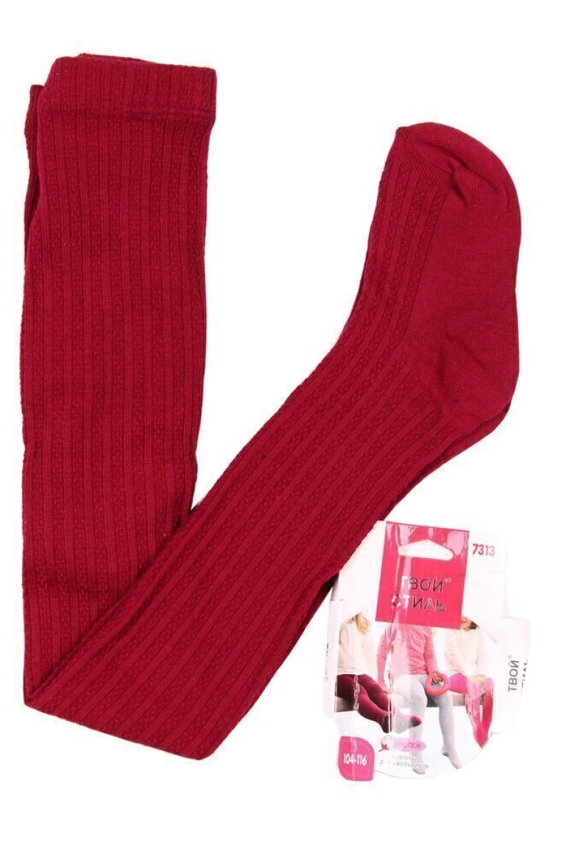 Детские колготки хлопковые "ТВОЙ СТИЛЬ" 7313 бордовый