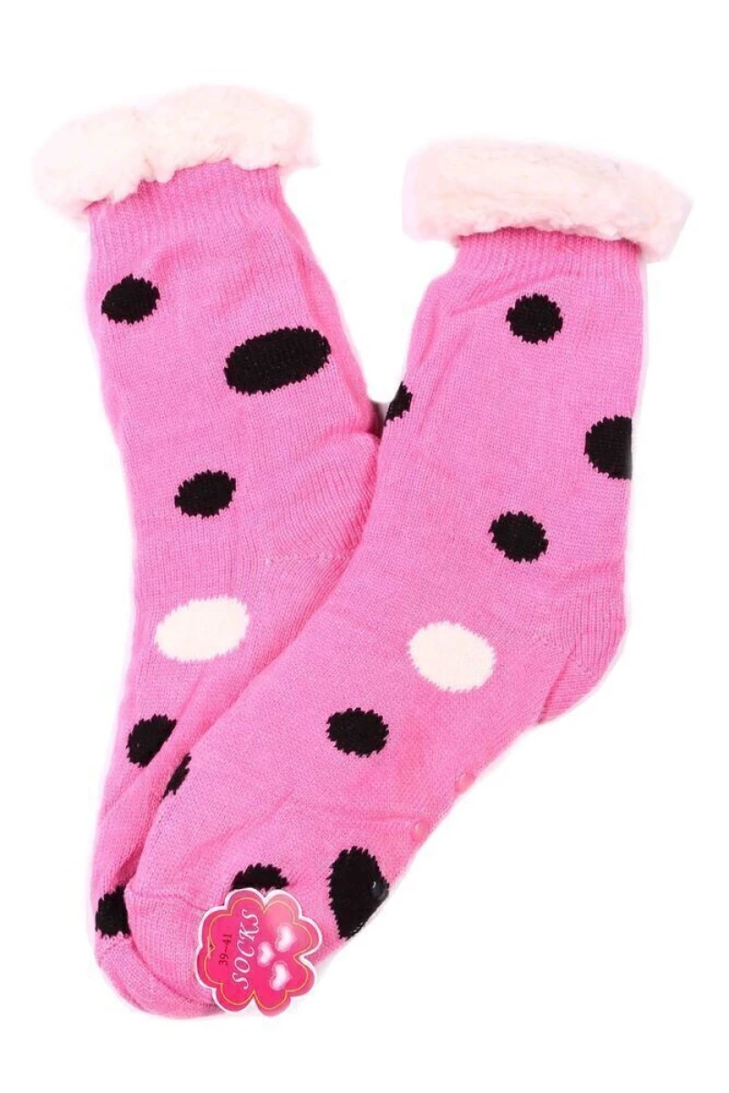 Тапочки-носки теплые домашние S003 "Socks" 003 розовый