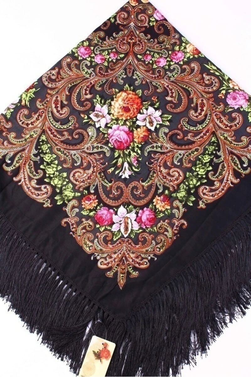 Платок Русский большой 120/120 черный