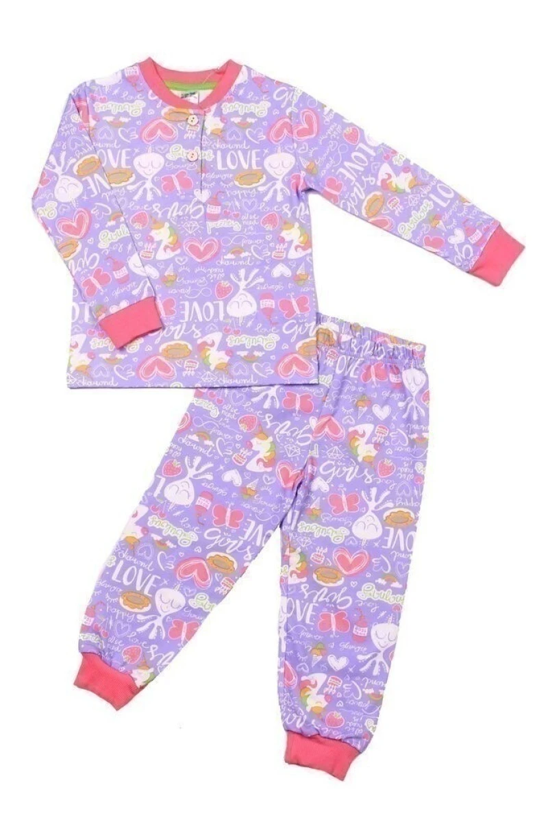 Пижама для девочки "Все любимое рядом" ВСД сиреневый