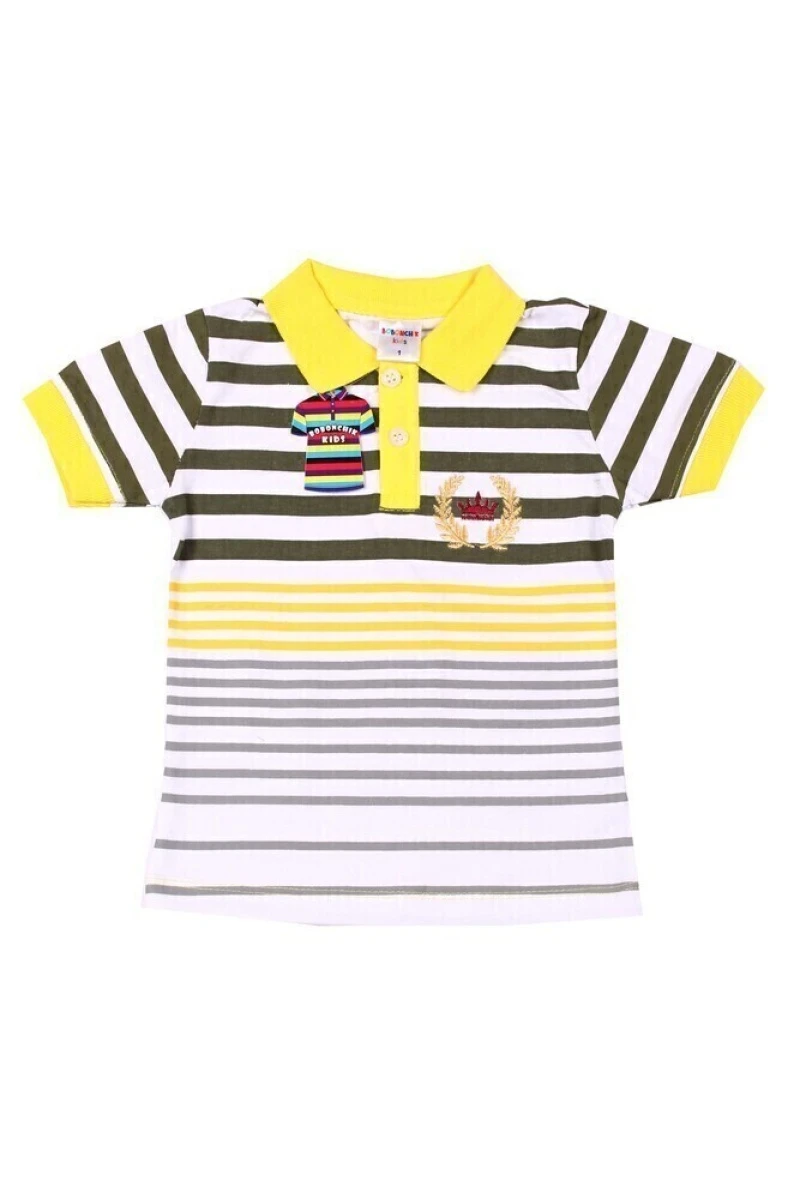 Футболка поло для мальчиков "Полоса" желтый