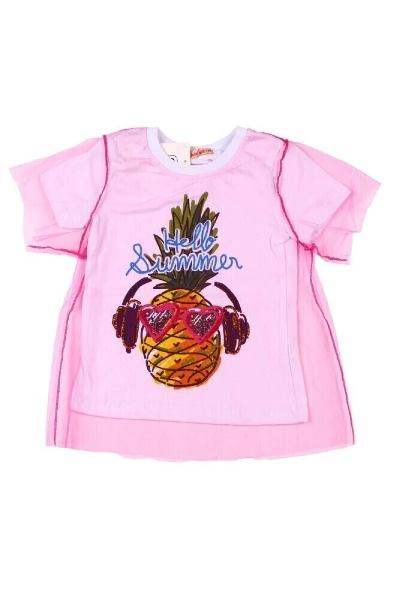 Футболка для девочек "Модный ананас" BK1344F сиреневый
