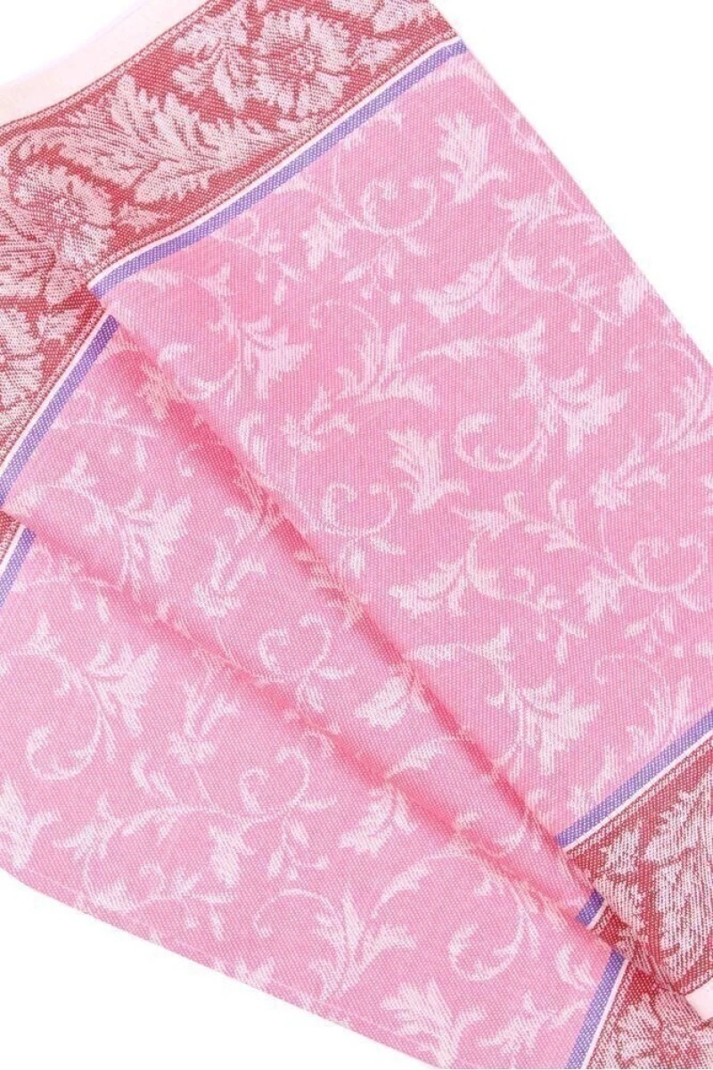 (К) Полотенце лен жаккард 037 лепестки розовый - 50/65