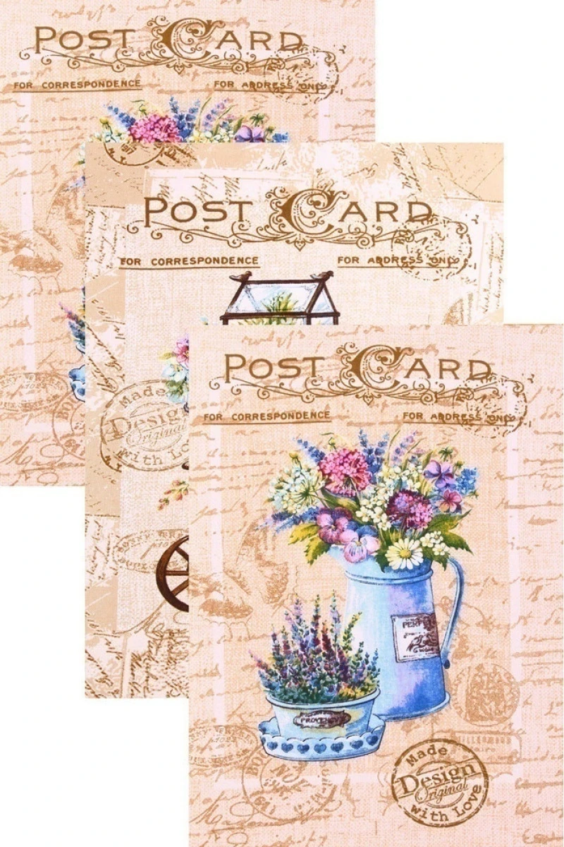 (К) Набор полотенец рогожка Вдохновение - 45/60 (по 3 шт. в уп.)