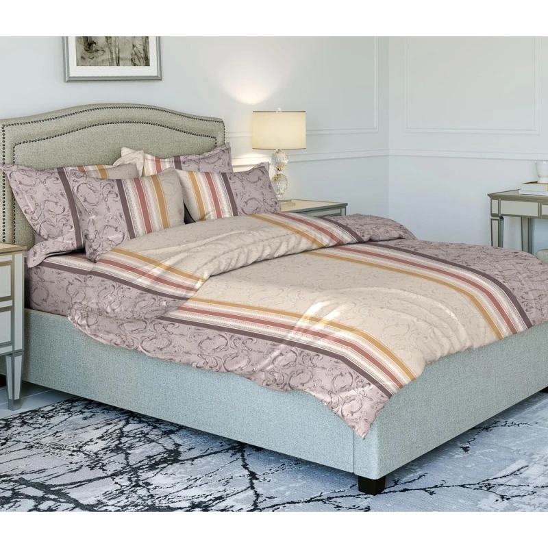 КПБ Кр. талка 125г/м бязь "Мокко" ваниль р.1.5 сп. арт. 7329-1