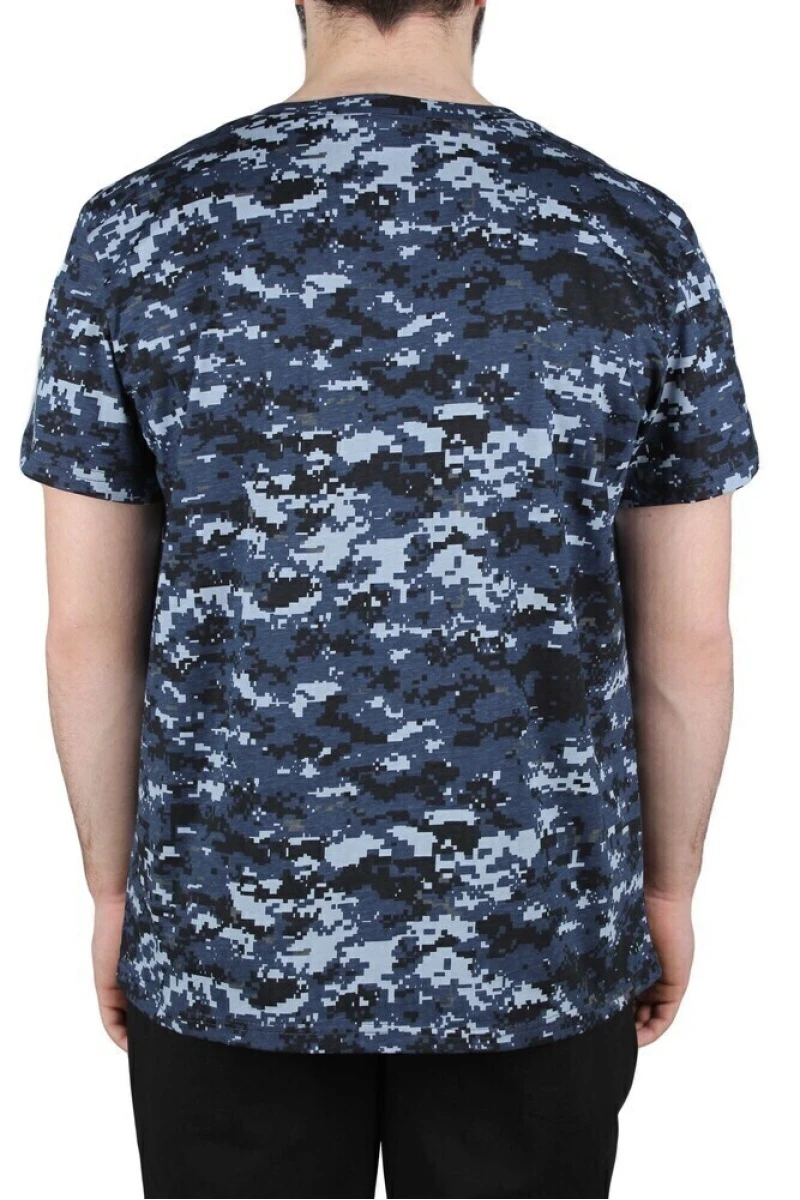 (СК) Футболка мужская "Камуфляж" темно-синий, пиксель