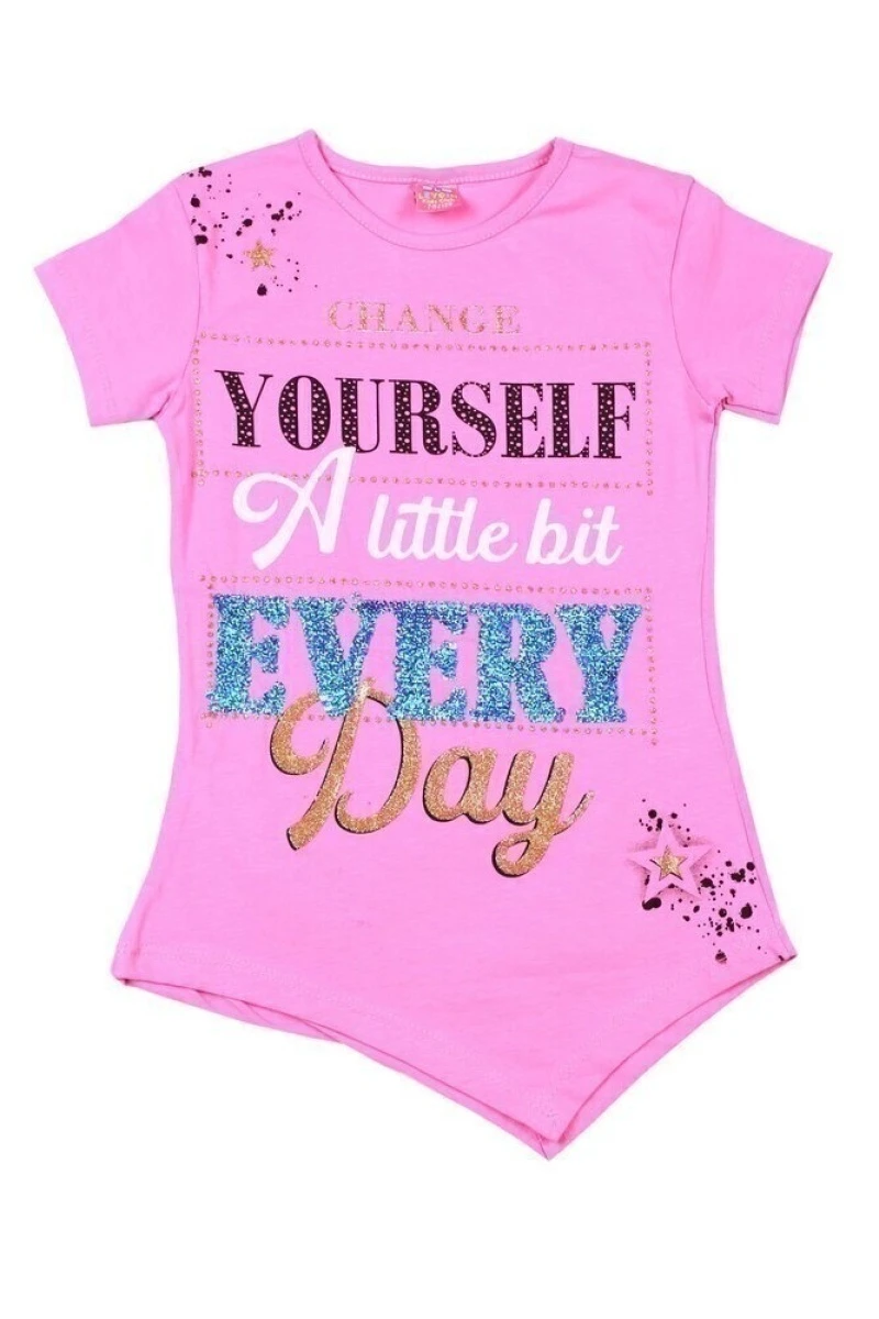 Футболка для девочки "Меняй себя" розовый