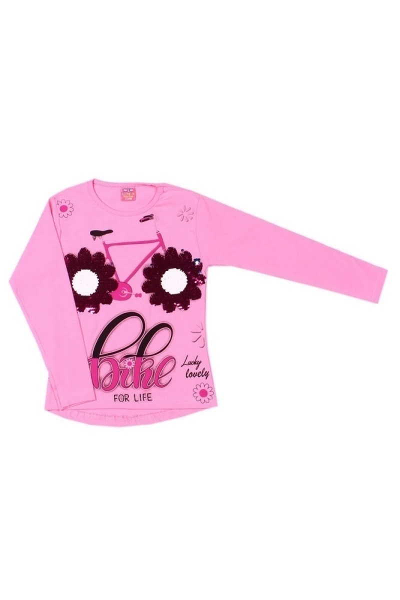 Джемпер для девочек "Цветочный велосипед" розовый