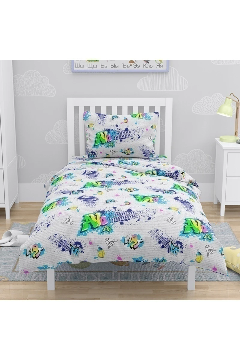 Простыня Кр. Талка 125 г/м бязь "Граффити" арт. 9124-1