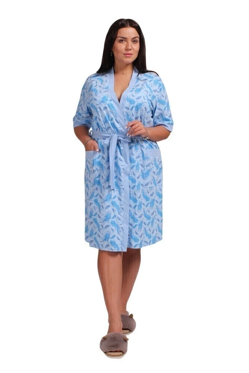 (СК) Комплект с халатом "Милана", голубой + перья