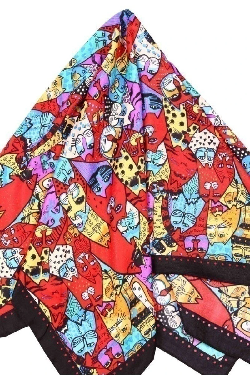 Платок Коты в стиле авангард 90/90 цвет 008