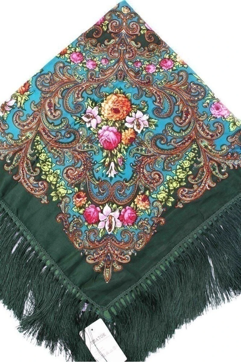 Платок Русский 100/100 зеленый
