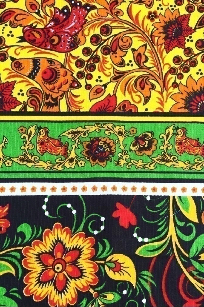 (К) Полотенце вафельное 279 Хохлома - 35/75 (по 5 шт. в уп.)