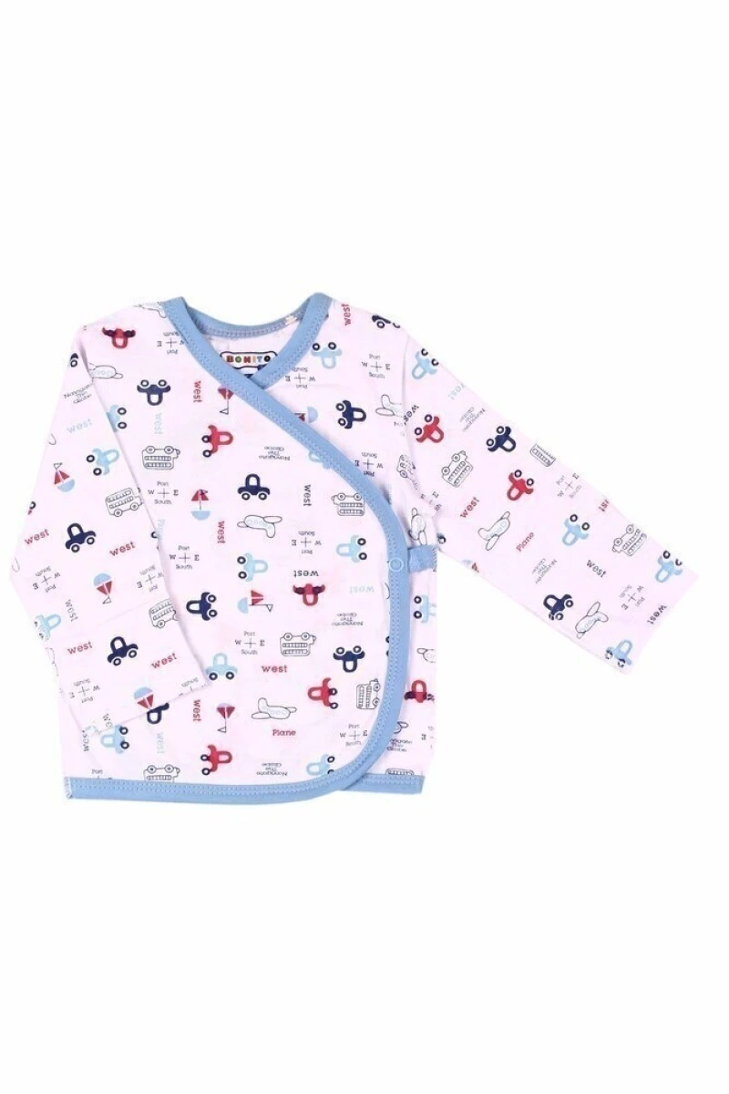 Распашонка для новорожденных мальчиков ОР265Р голубой (машинки)