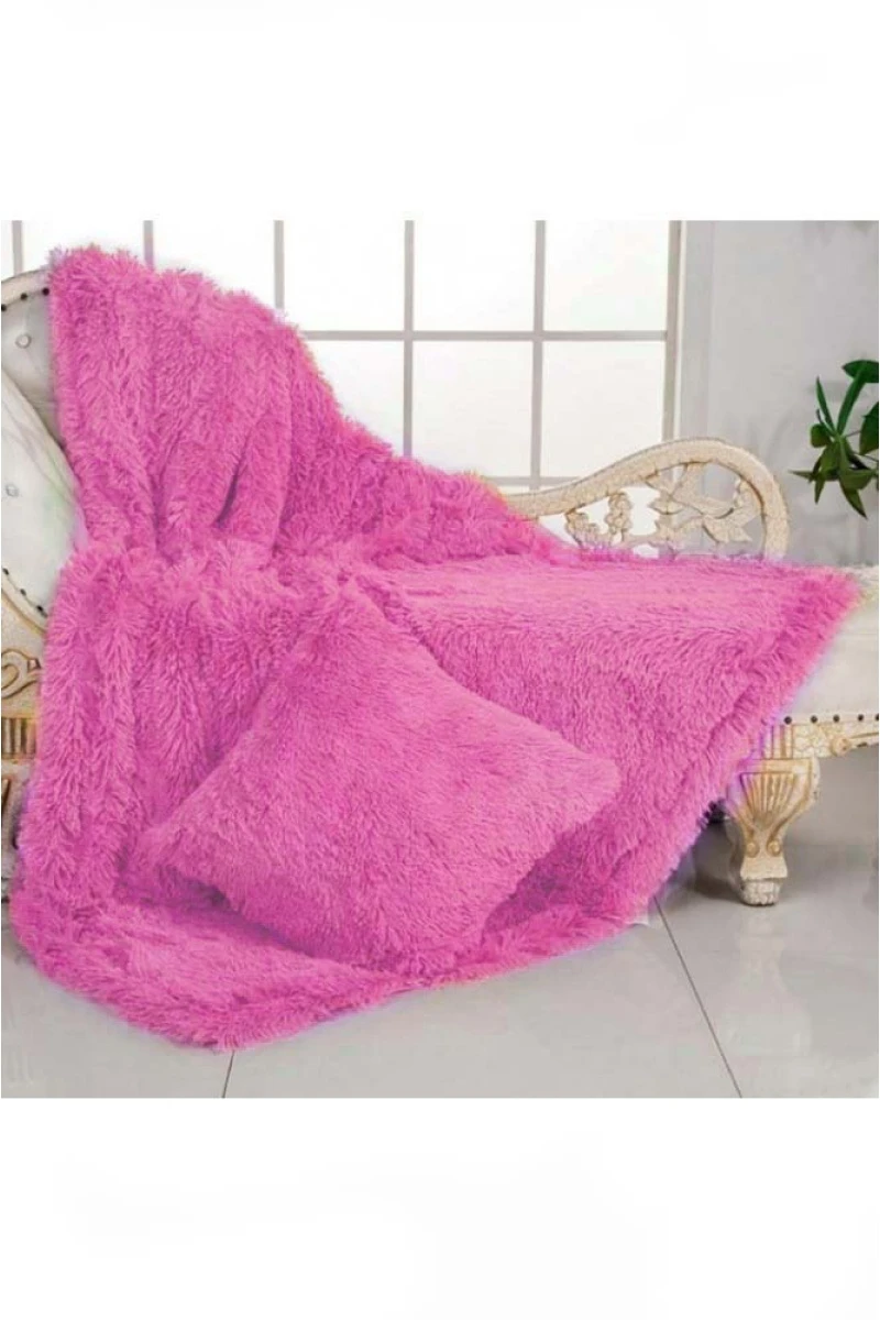 Покрывало-плед шиншилла - малиновый (220х240см)