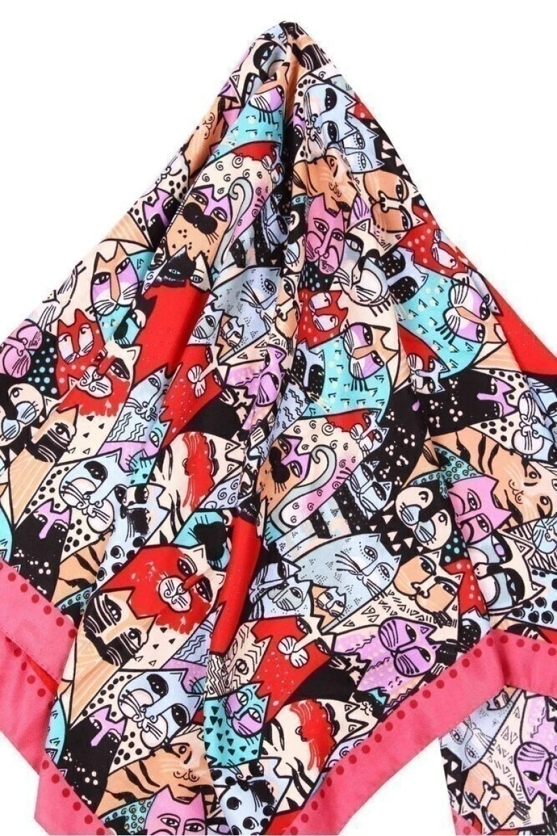 Платок Коты в стиле авангард 90/90 цвет 013