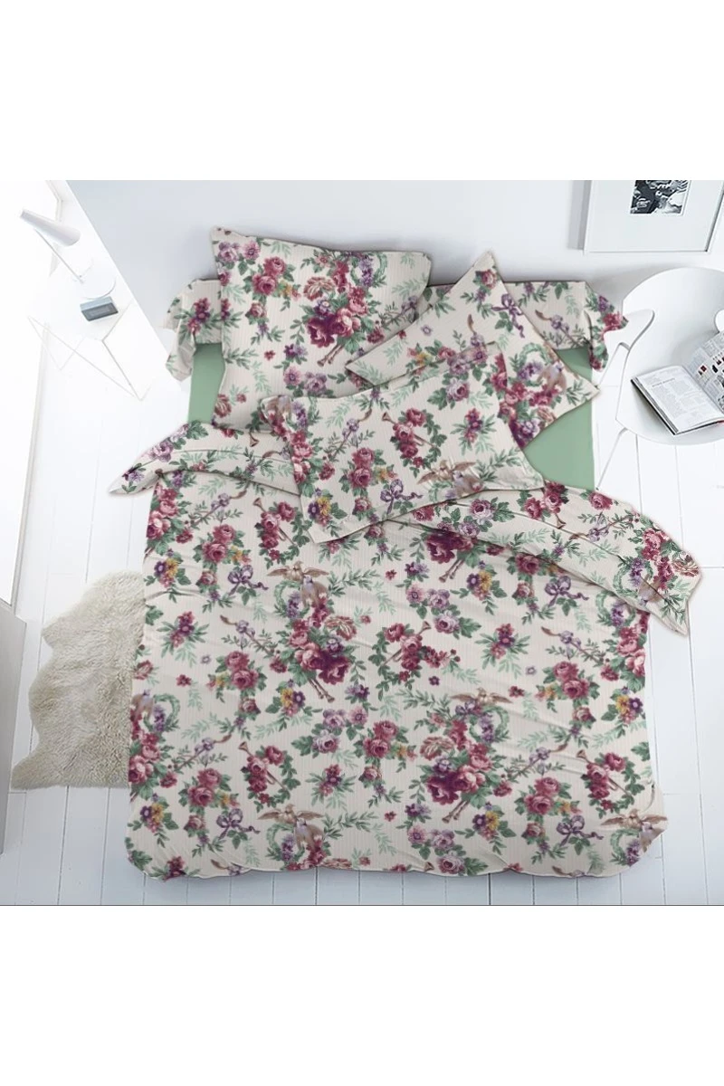 Простыня на резинке бязь Премиум ГОСТ "ХБК" 140г/м "Райский сад" рис. 13057-1