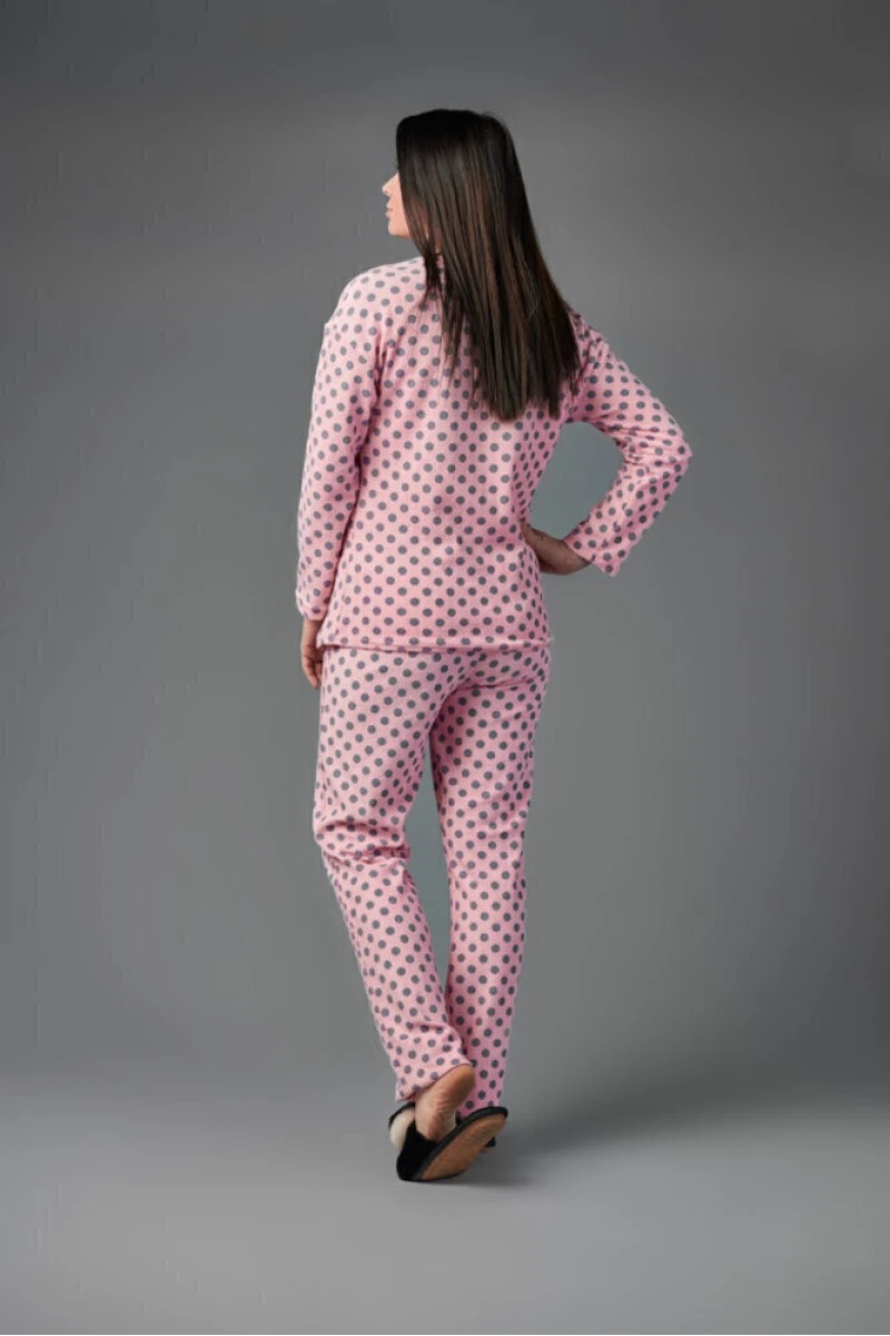 Домашний костюм К 100 (серый горох на розовом)