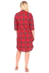 Домашний халат-рубашка в клетку К812
