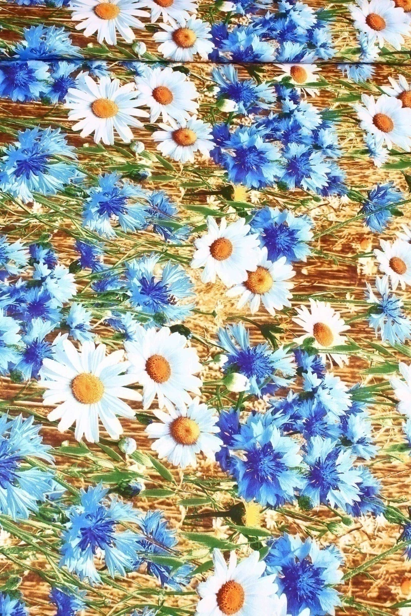 Ткань бязь "ТД" 120г/м2, 220см "Васильки" арт. 193601