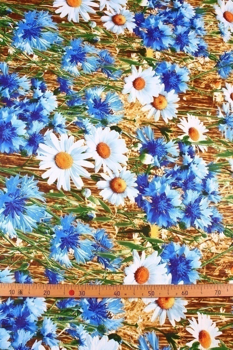 Ткань бязь "ТД" 120г/м2, 220см "Васильки" арт. 193601