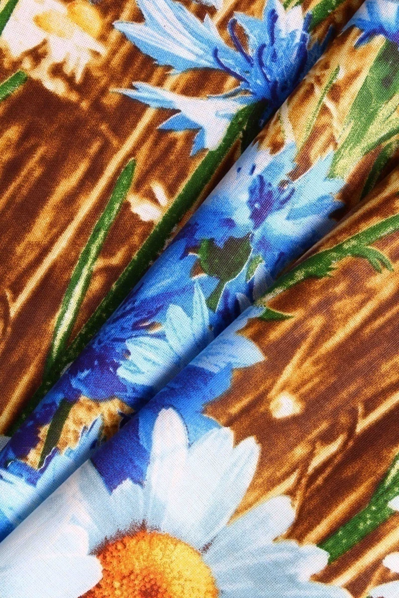 Ткань бязь "ТД" 120г/м2, 220см "Васильки" арт. 193601