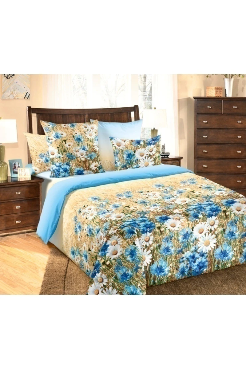 Ткань бязь "ТД" 120г/м2, 220см "Васильки" арт. 193601