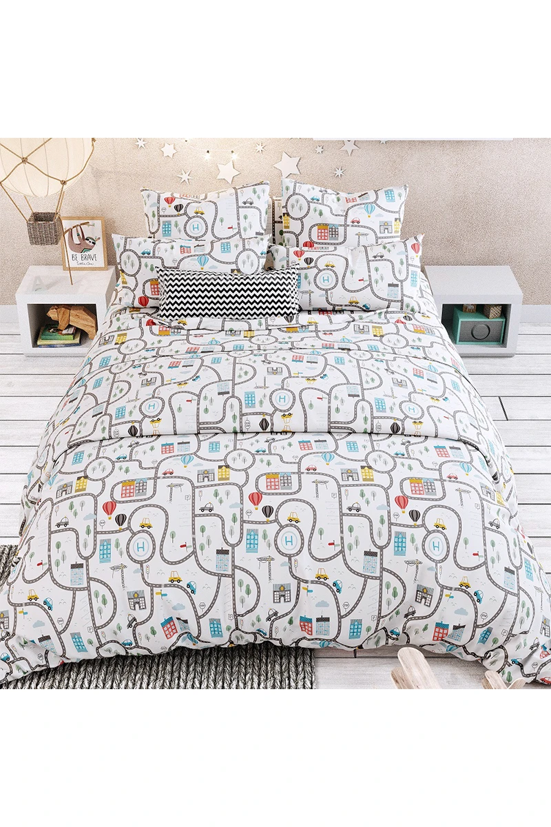 Ткань Хлопок  120г/м2, 150см "Магистраль" на белом арт. 7332/1