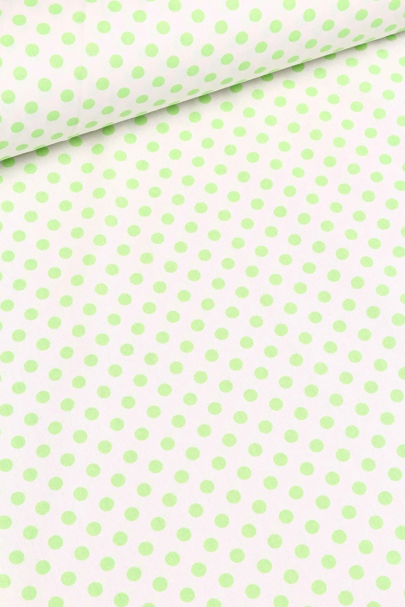 Ткань бязь "ГОС" 120г/м2, 150см "Горох" крупный салатовый арт. 8111/40