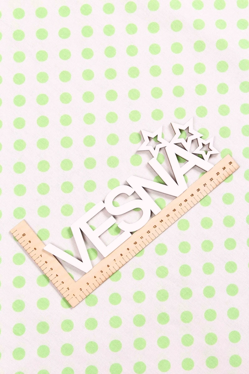 Ткань бязь "ГОС" 120г/м2, 150см "Горох" крупный салатовый арт. 8111/40