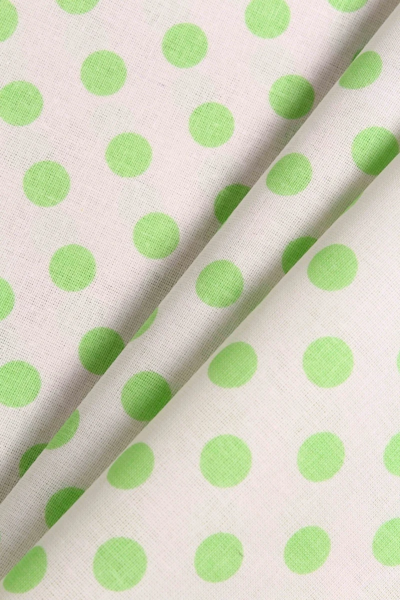 Ткань бязь "ГОС" 120г/м2, 150см "Горох" крупный салатовый арт. 8111/40