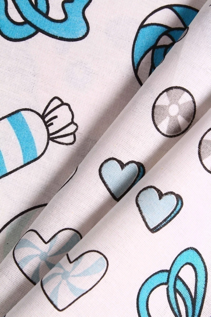 Ткань бязь "ГОС" 120г/м2, 150см "Карамель" бирюза арт. 8107/1