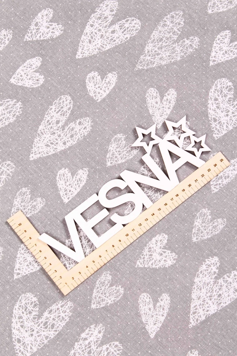 Ткань бязь "ГОС" 120г/м2, 150см "Сердечки вязаные" серые о/м арт. 7295/39