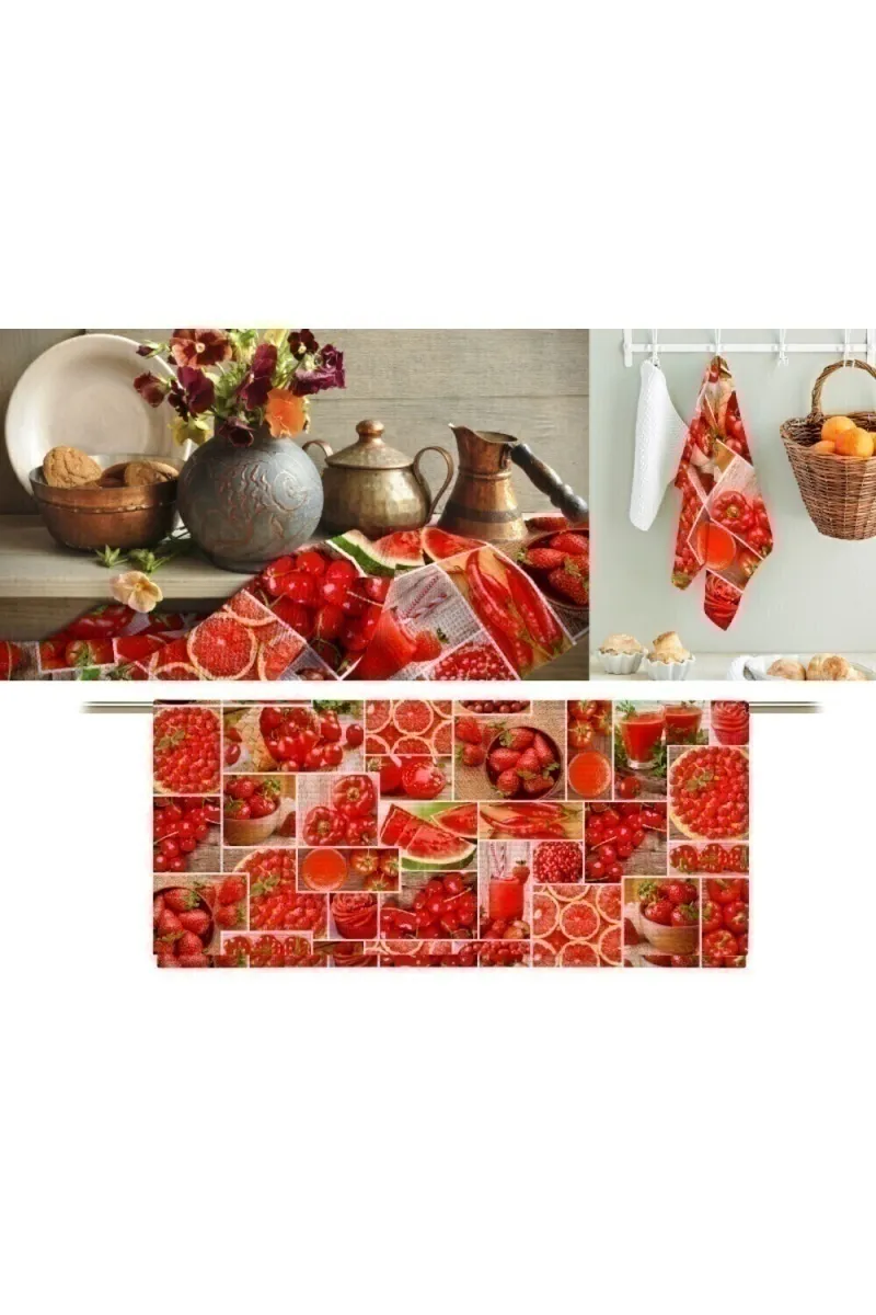 Вафельное полотно "ХБК" 150г/м2, 150см "Сочное ассорти" арт. 30216 вид 1