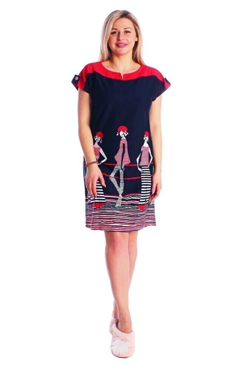 Туника женская - 298 - красный с черным