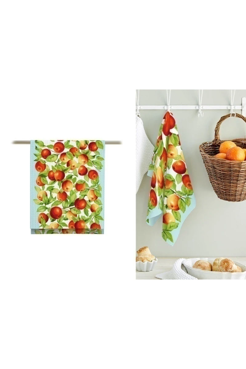 Вафельное полотно "ХБК" 175г/м2, 50см "Яблочки" рис. 5616 вид 1