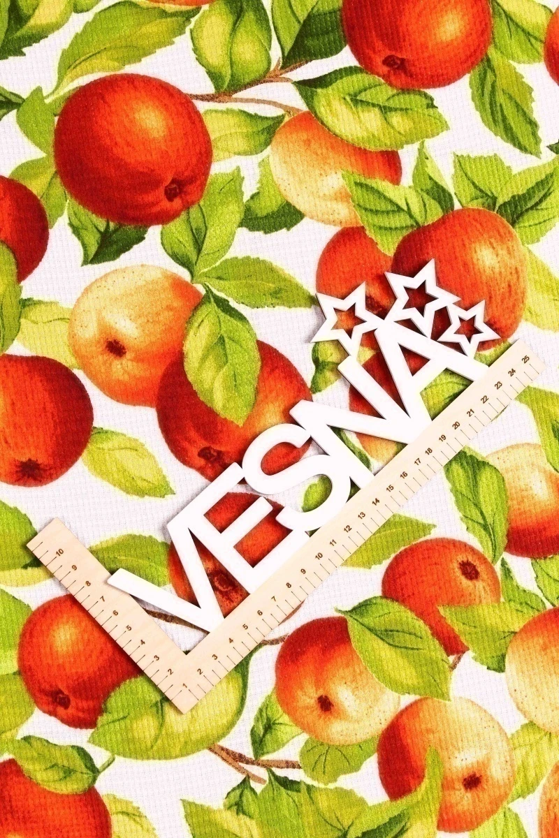 Вафельное полотно "ХБК" 175г/м2, 50см "Яблочки" рис. 5616 вид 1