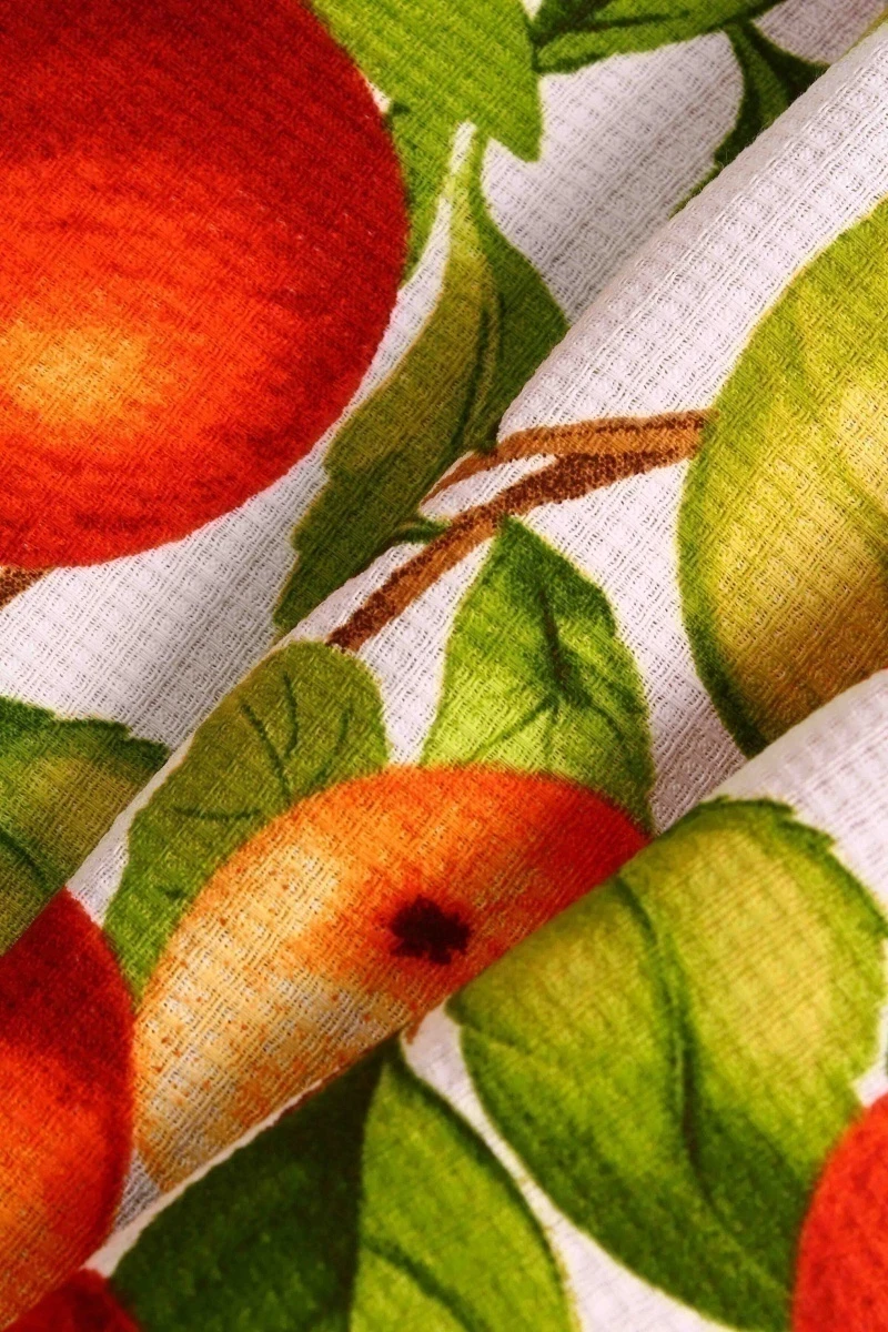 Вафельное полотно "ХБК" 175г/м2, 50см "Яблочки" рис. 5616 вид 1