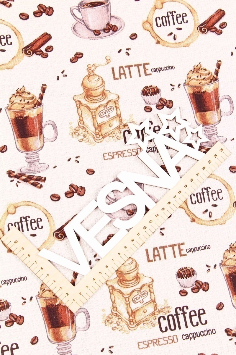 Вафельное полотно "ХБК" 175г/м2, 50см "Капучино" рис. 5230 вид 1