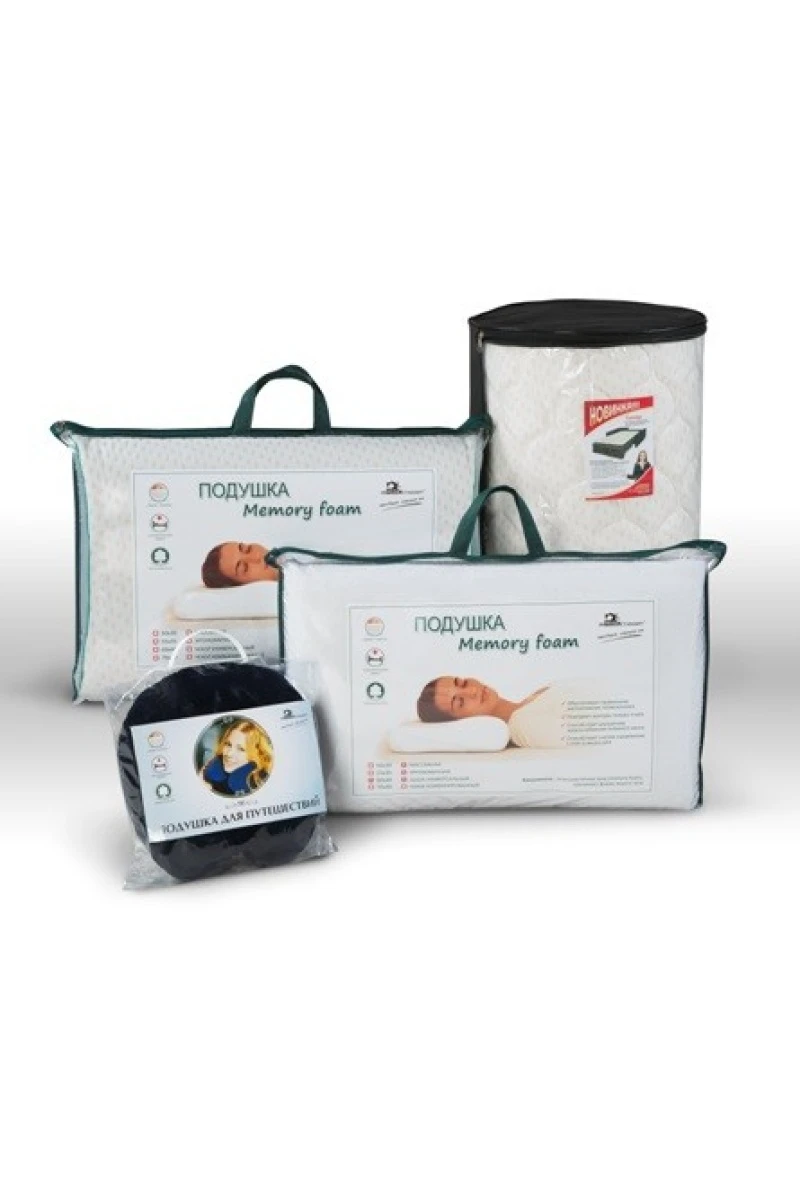 (П) Подушка ортопедическая Memory Foam ПМФ ИвШвейСтандарт эргономичная+массажная (трикотаж/сетка)