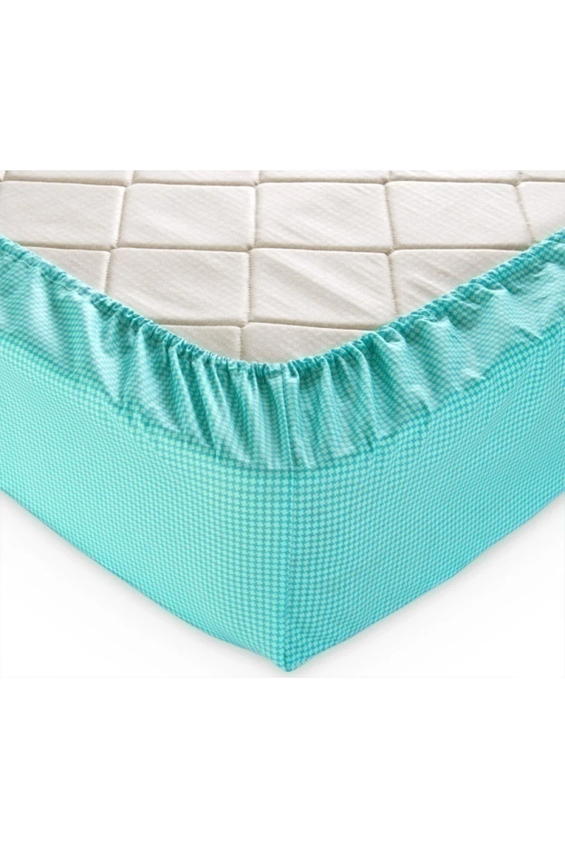 Простыня на резинке перкаль "ТД" (текстура 12, мятный)