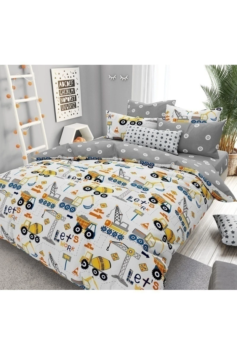 Простыня на резинке поплин "ГОС" "Юный строитель" арт. 28372/1 тип 2