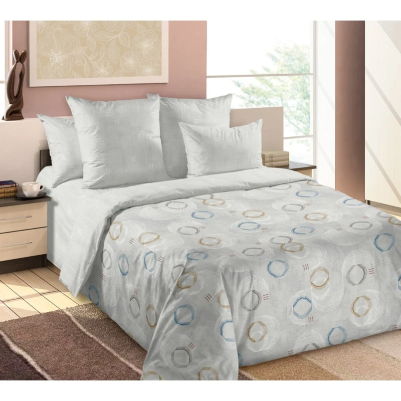 КПБ "ТД" перкаль "Жером 1" ком. р. Евро 2 арт. 206991 серый