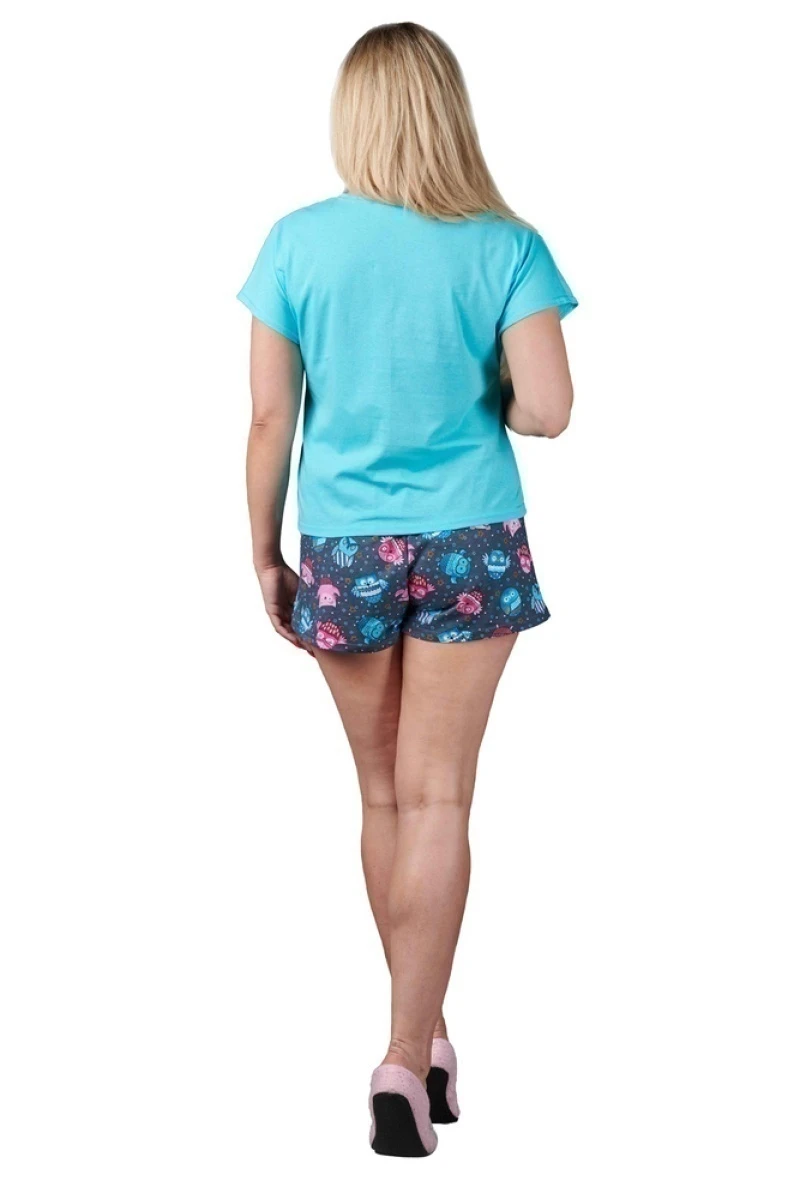 Женская пижама ЖП 022 (голубой+принт совята)