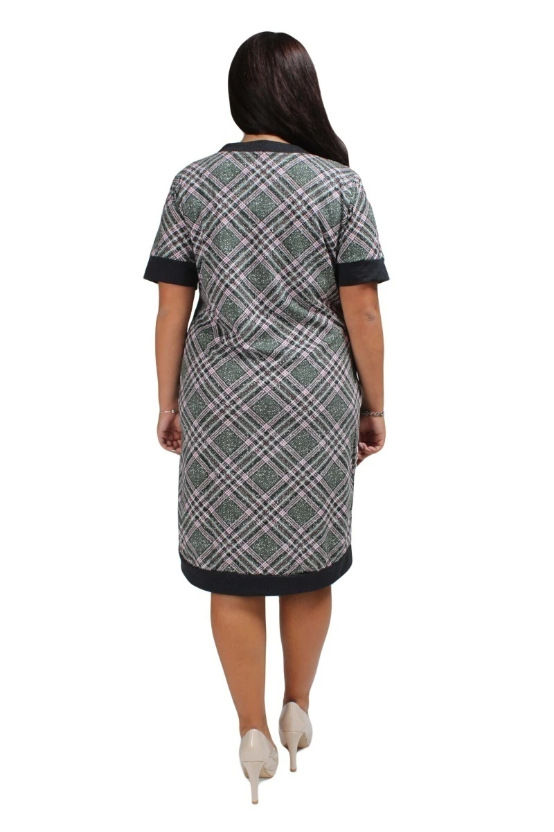 Гармоничное платье в клетку - Corona - 425 - зеленый
